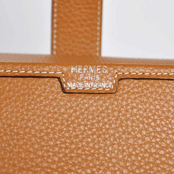High Quality Hermes Jige Large Clutch Handbag Light Coffee 1053 Replica - Click Image to Close
